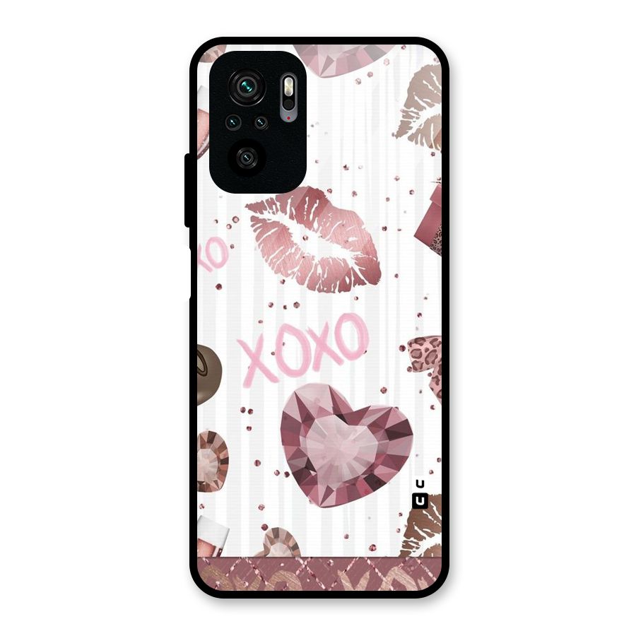 Wine Lip xoxo Glass Back Case for Redmi Note 10S