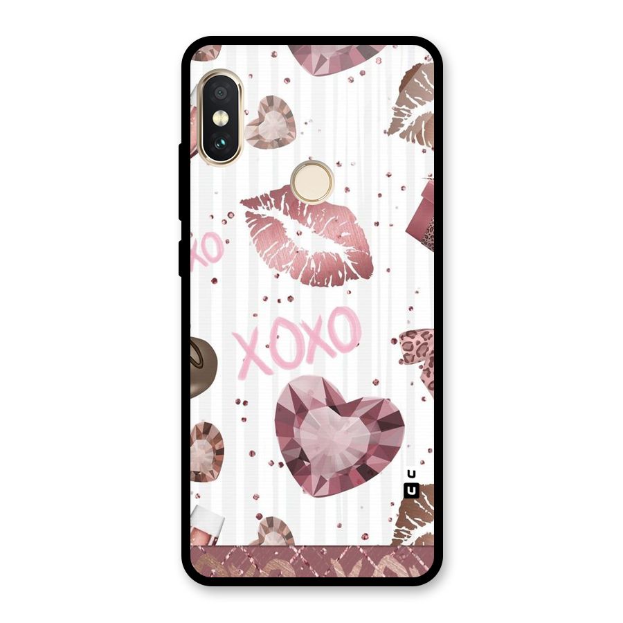Wine Lip xoxo Glass Back Case for Redmi Note 5 Pro