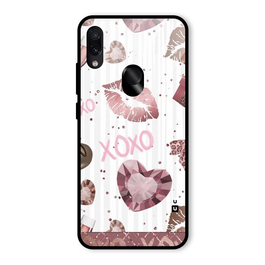 Wine Lip xoxo Glass Back Case for Redmi Note 7S