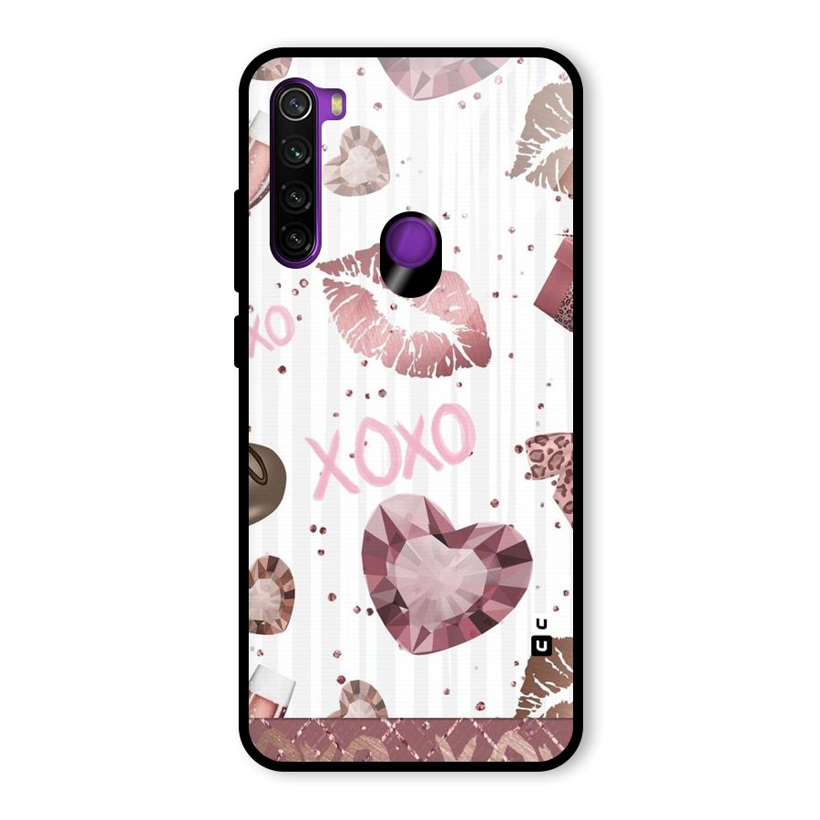 Wine Lip xoxo Glass Back Case for Redmi Note 8