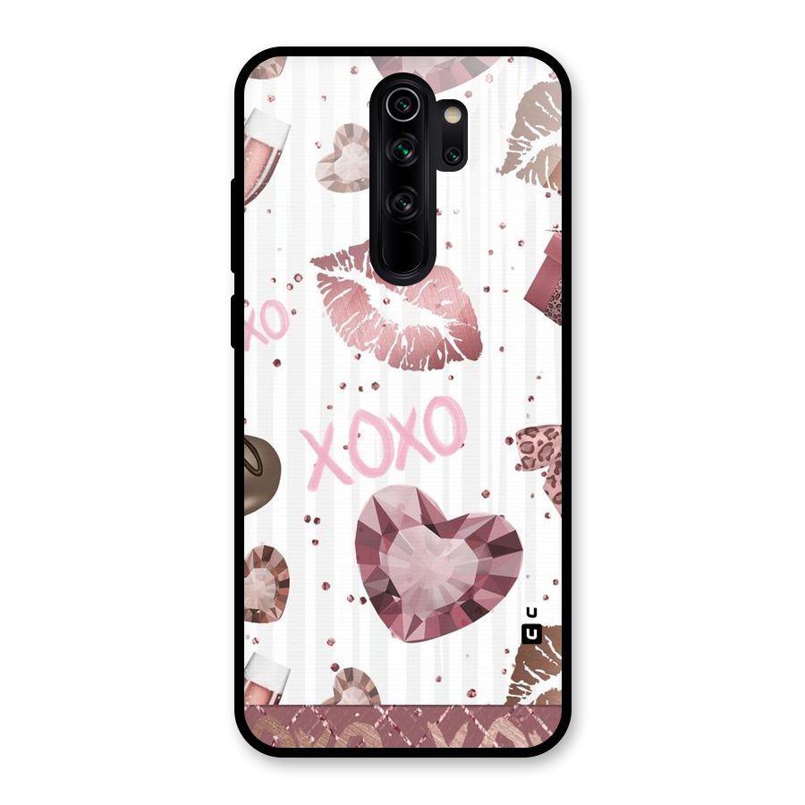 Wine Lip xoxo Glass Back Case for Redmi Note 8 Pro