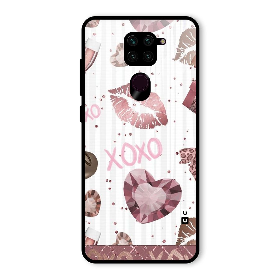 Wine Lip xoxo Glass Back Case for Redmi Note 9