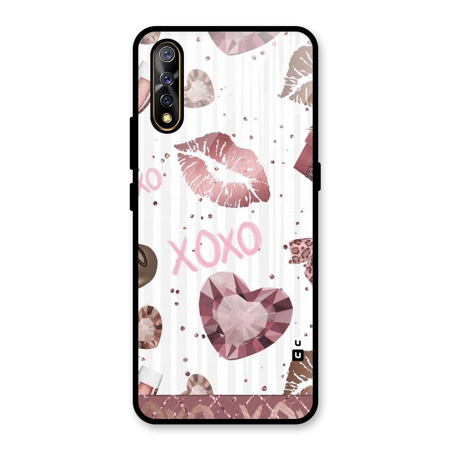 Wine Lip xoxo Glass Back Case for Vivo S1