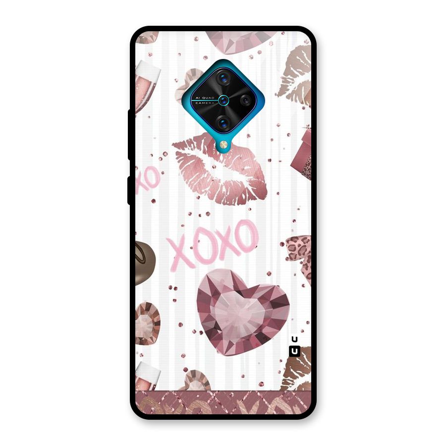 Wine Lip xoxo Glass Back Case for Vivo S1 Pro