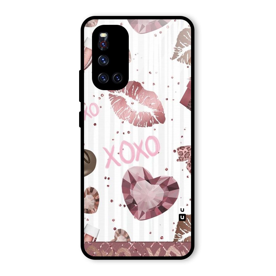 Wine Lip xoxo Glass Back Case for Vivo V19