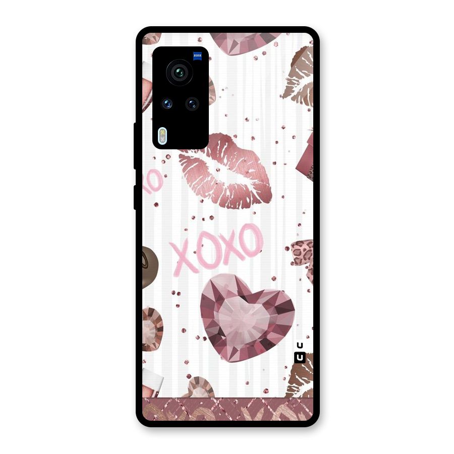 Wine Lip xoxo Glass Back Case for Vivo X60 Pro