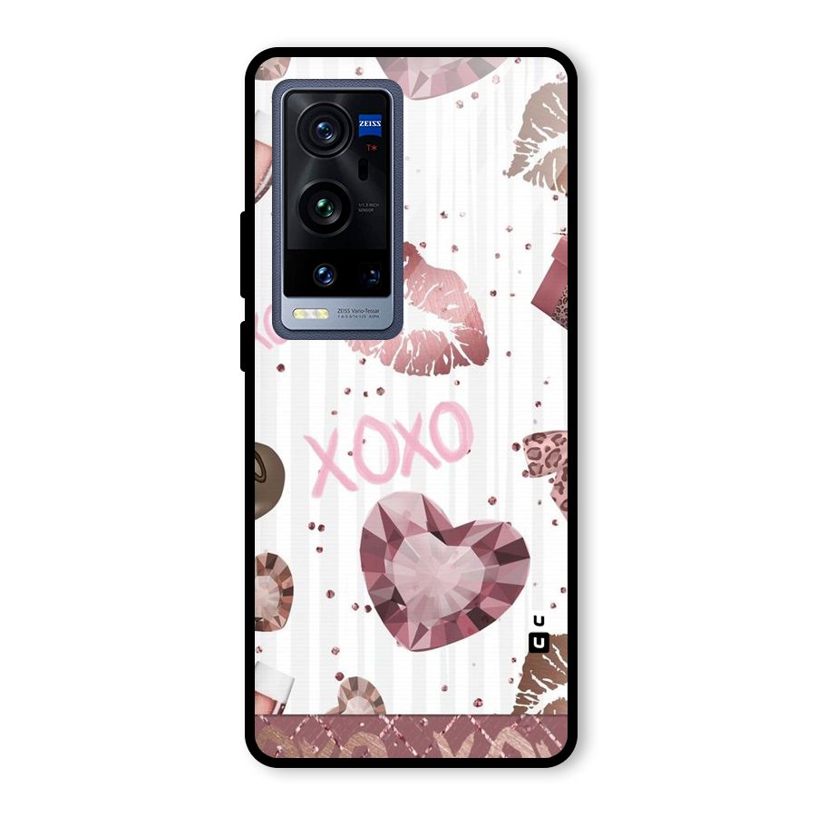 Wine Lip xoxo Glass Back Case for Vivo X60 Pro Plus