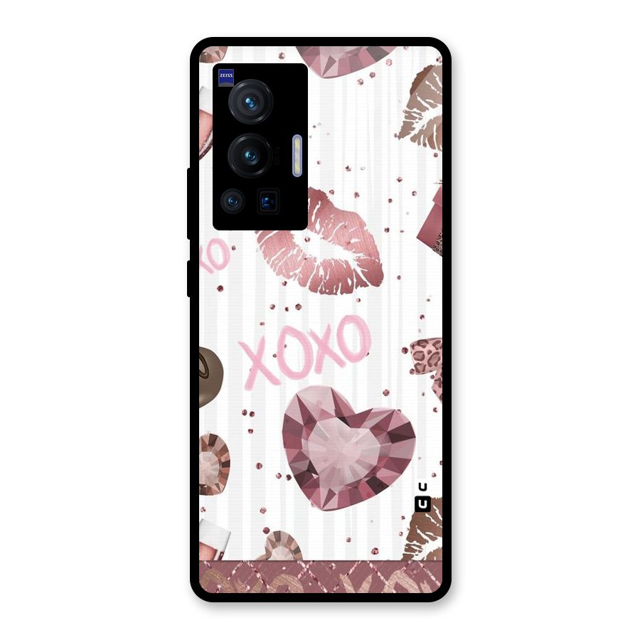 Wine Lip xoxo Glass Back Case for Vivo X70 Pro