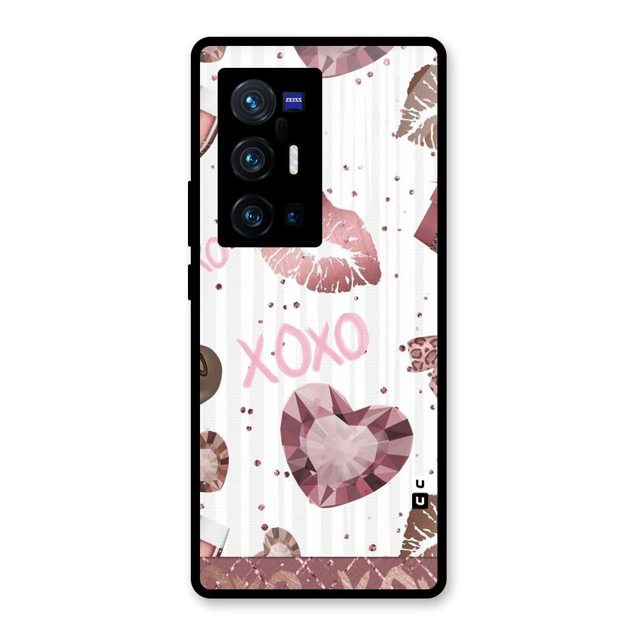 Wine Lip xoxo Glass Back Case for Vivo X70 Pro Plus