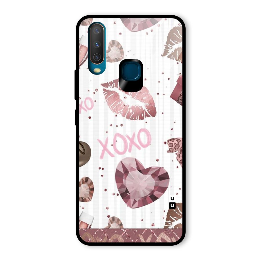 Wine Lip xoxo Glass Back Case for Vivo Y17