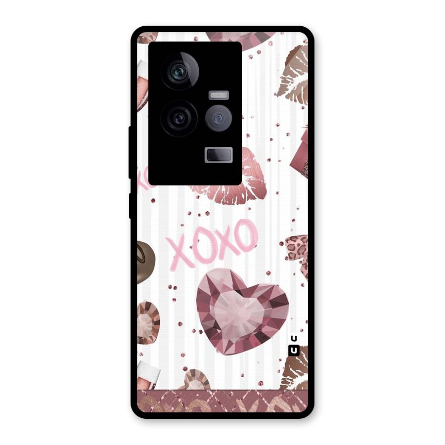 Wine Lip xoxo Glass Back Case for Vivo iQOO 11 5G