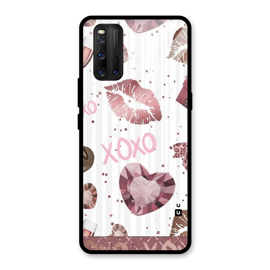 Wine Lip xoxo Glass Back Case for Vivo iQOO 3