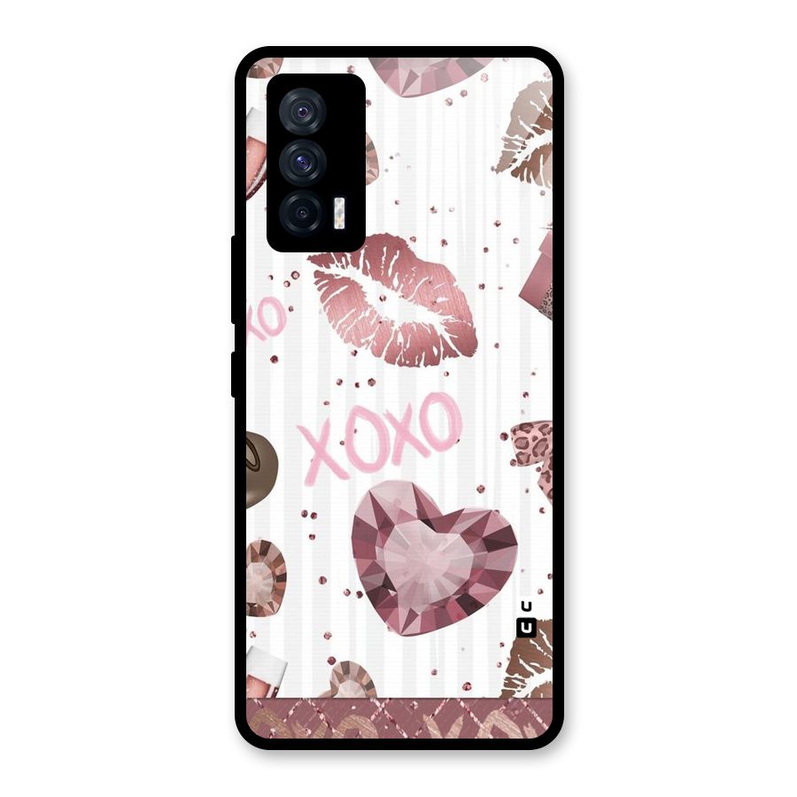 Wine Lip xoxo Glass Back Case for Vivo iQOO 7 5G