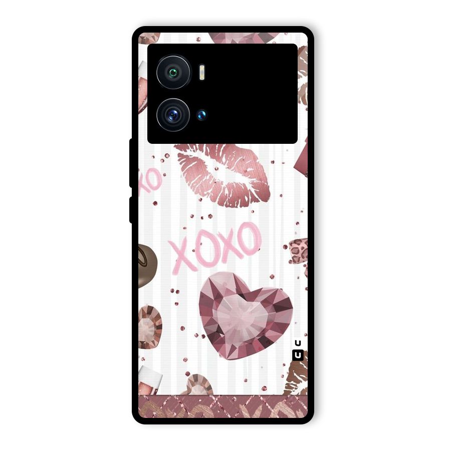 Wine Lip xoxo Glass Back Case for Vivo iQOO 9 Pro