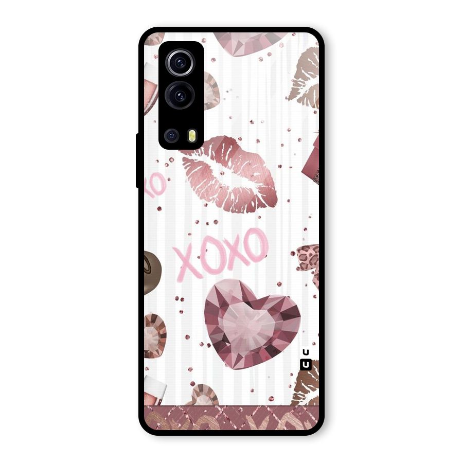 Wine Lip xoxo Glass Back Case for Vivo iQOO Z3