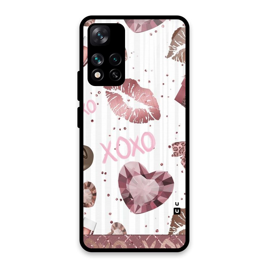 Wine Lip xoxo Glass Back Case for Xiaomi 11i HyperCharge 5G