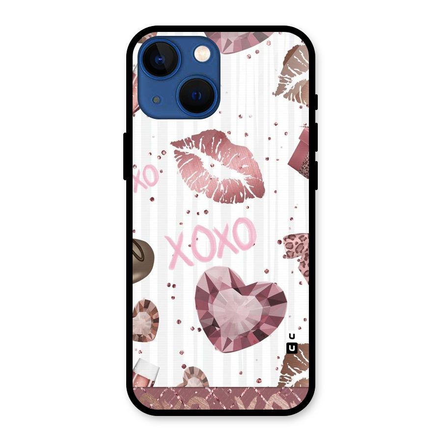 Wine Lip xoxo Glass Back Case for iPhone 13 Mini