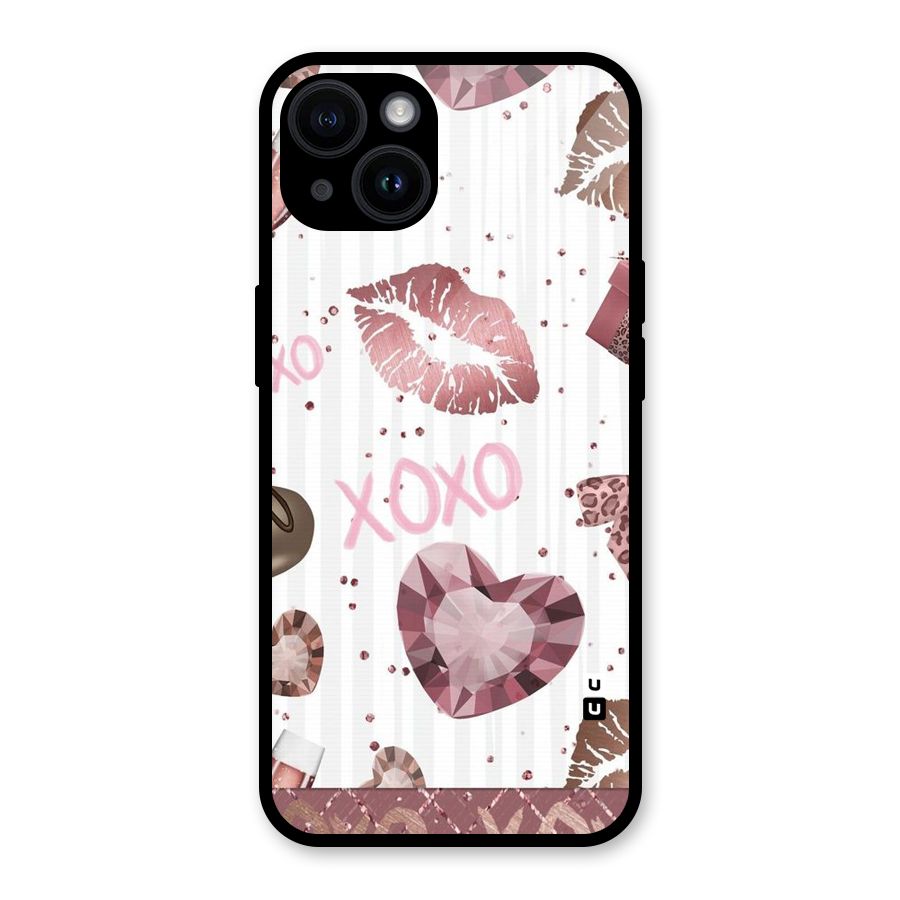 Wine Lip xoxo Glass Back Case for iPhone 14