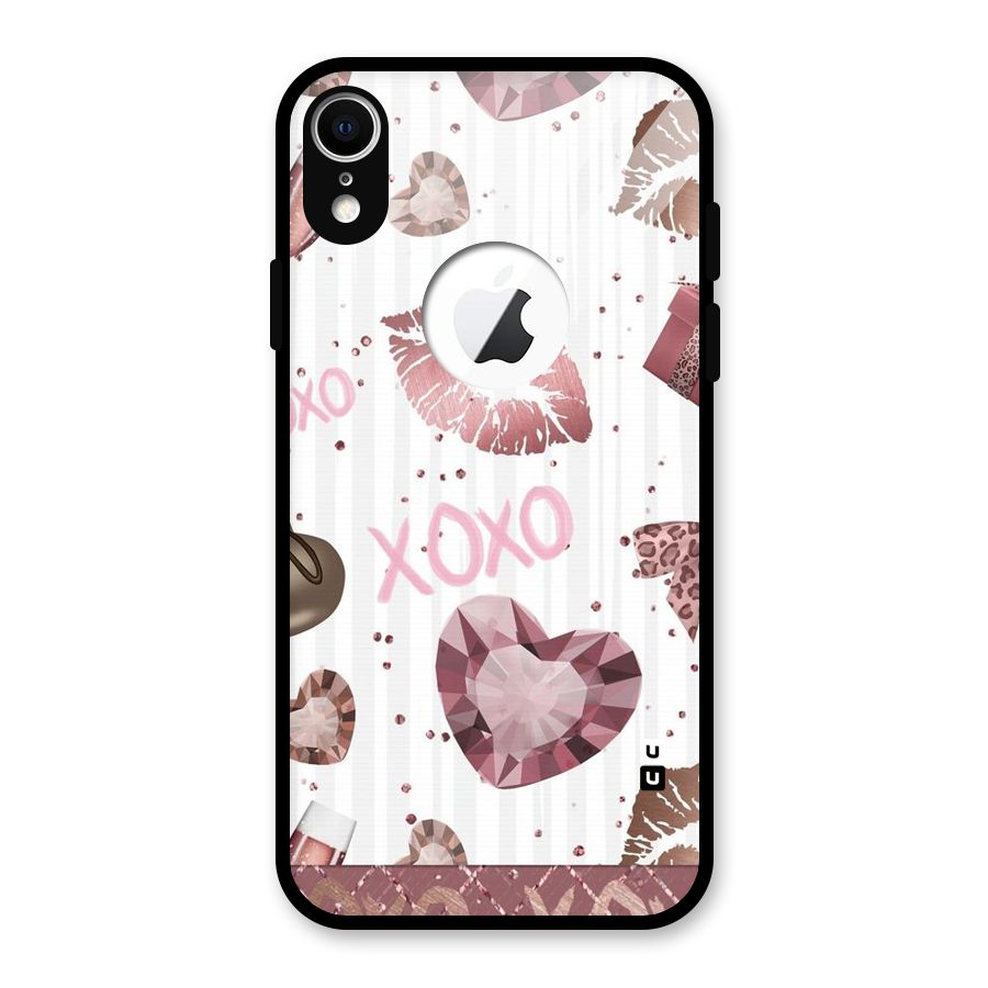 Wine Lip xoxo Glass Back Case for iPhone XR Logo Cut