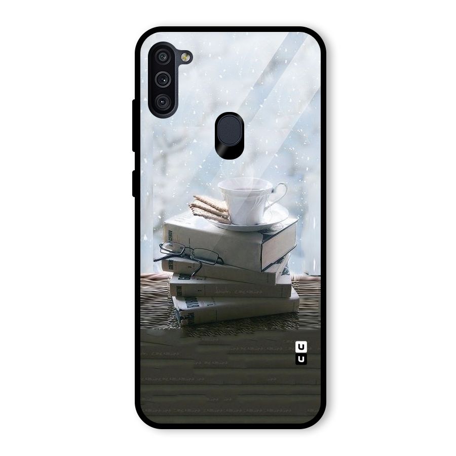 Winter Reads Glass Back Case for Galaxy M11