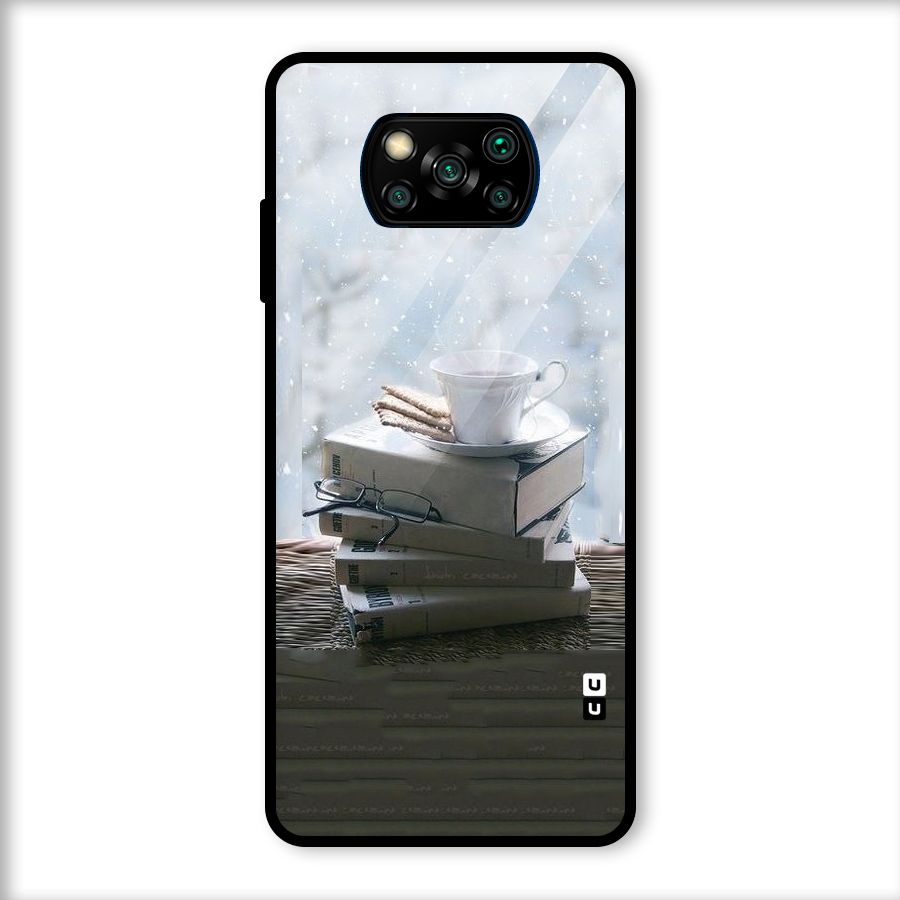Winter Reads Glass Back Case for Poco X3
