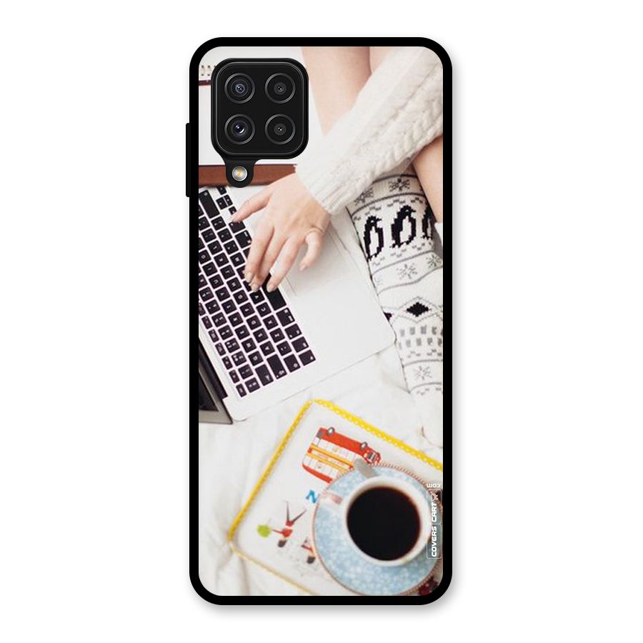 Winter Relaxation Glass Back Case for Galaxy A22 4G