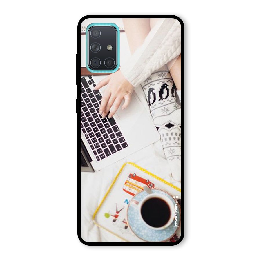 Winter Relaxation Glass Back Case for Galaxy A71