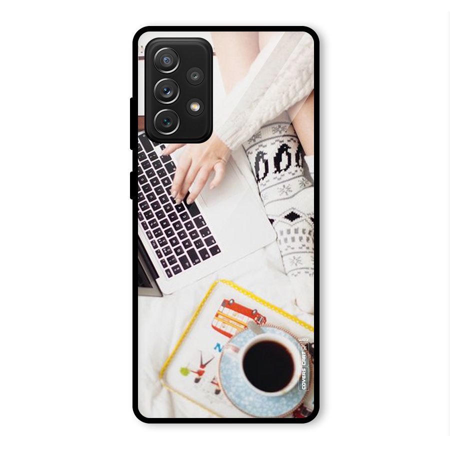 Winter Relaxation Glass Back Case for Galaxy A72