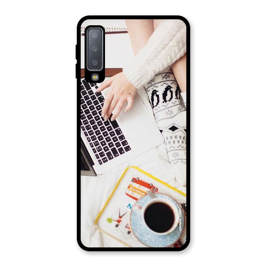 Winter Relaxation Glass Back Case for Galaxy A7 (2018)