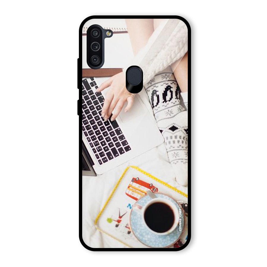 Winter Relaxation Glass Back Case for Galaxy M11