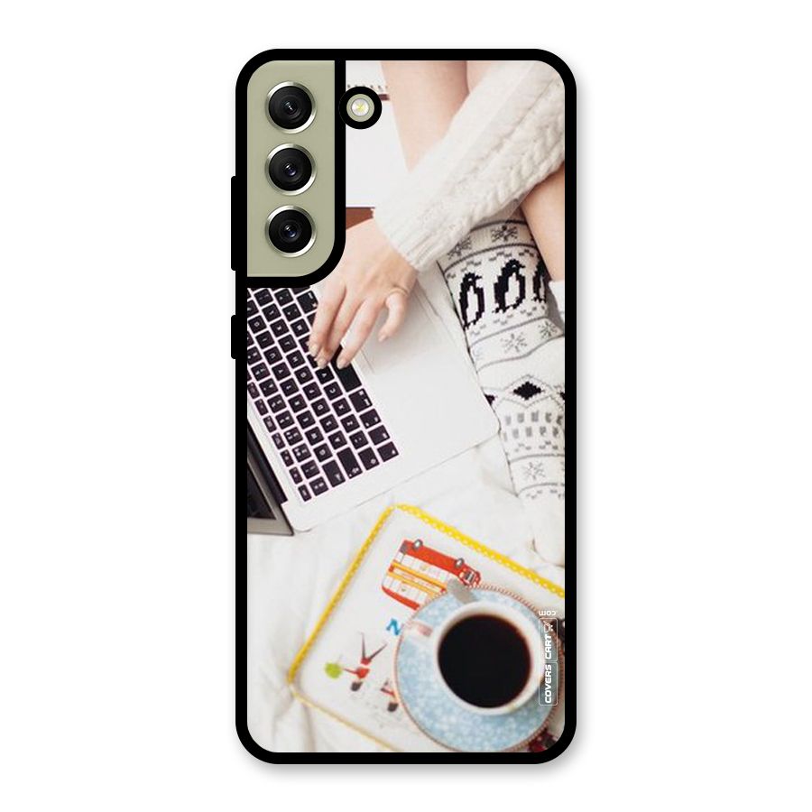 Winter Relaxation Glass Back Case for Galaxy S21 FE 5G