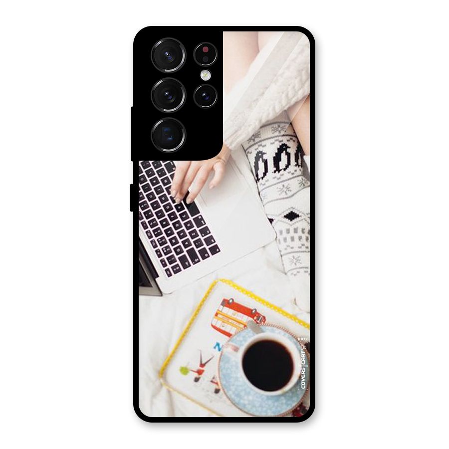 Winter Relaxation Glass Back Case for Galaxy S21 Ultra 5G