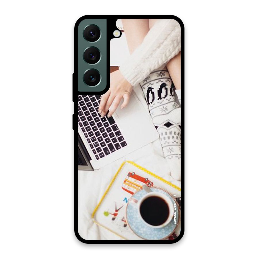 Winter Relaxation Glass Back Case for Galaxy S22 5G