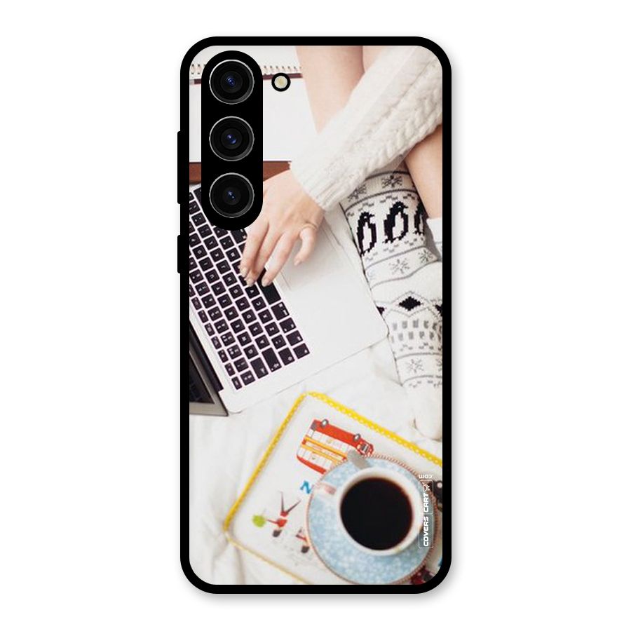 Winter Relaxation Glass Back Case for Galaxy S23 Plus