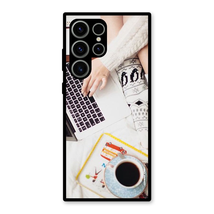 Winter Relaxation Glass Back Case for Galaxy S23 Ultra