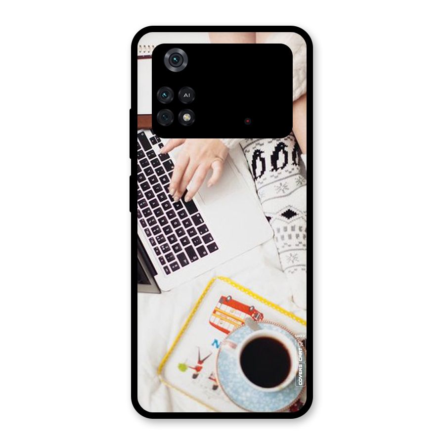 Winter Relaxation Glass Back Case for Poco M4 Pro 4G