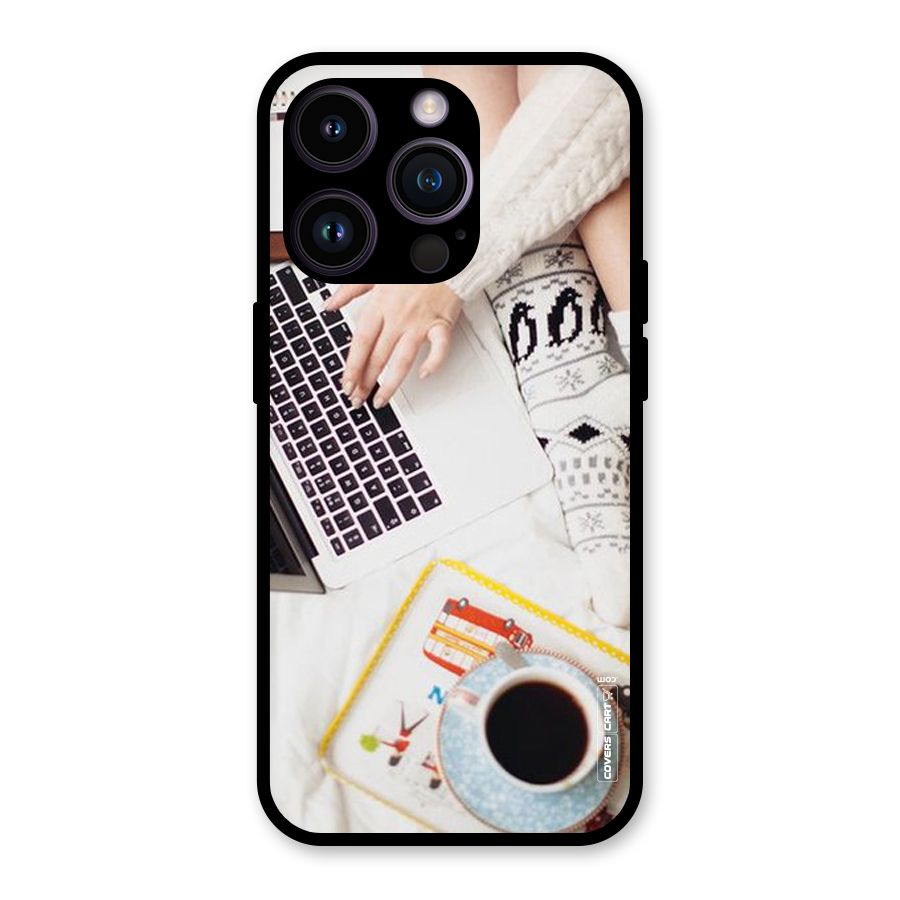 Winter Relaxation Glass Back Case for iPhone 14 Pro