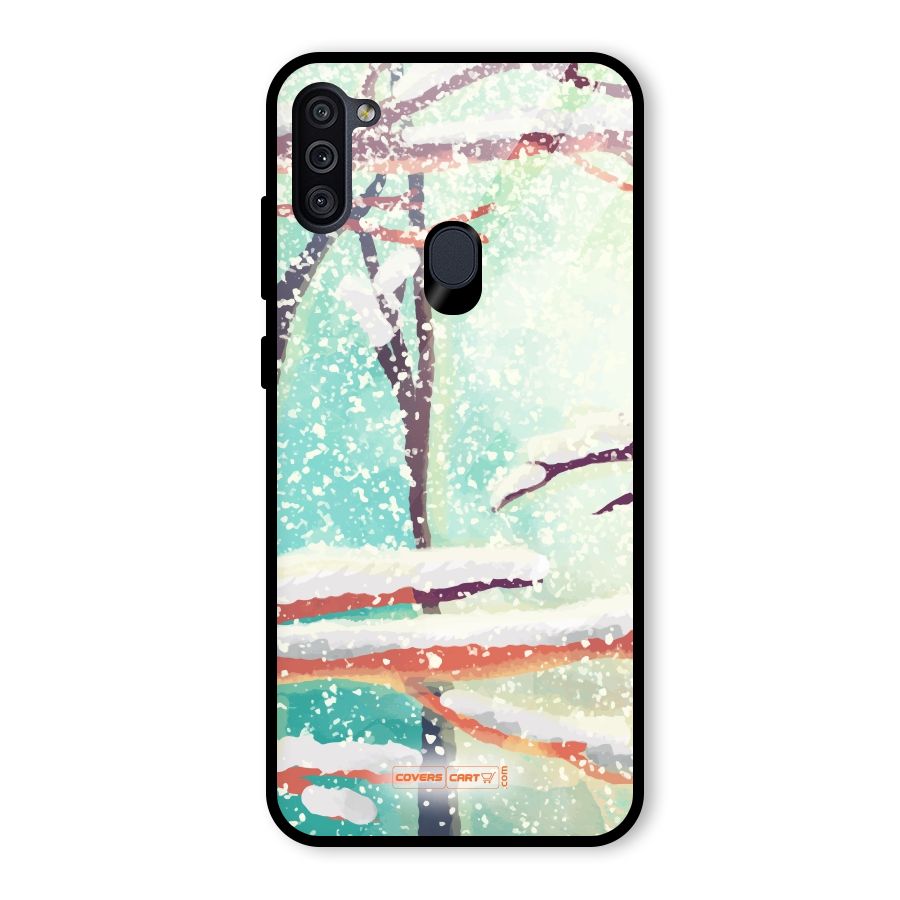 Winter Season Glass Back Case for Galaxy M11