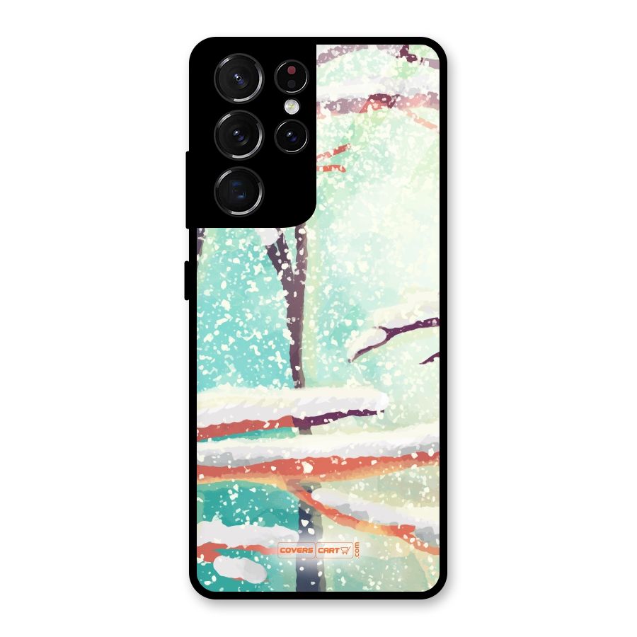 Winter Season Glass Back Case for Galaxy S21 Ultra 5G