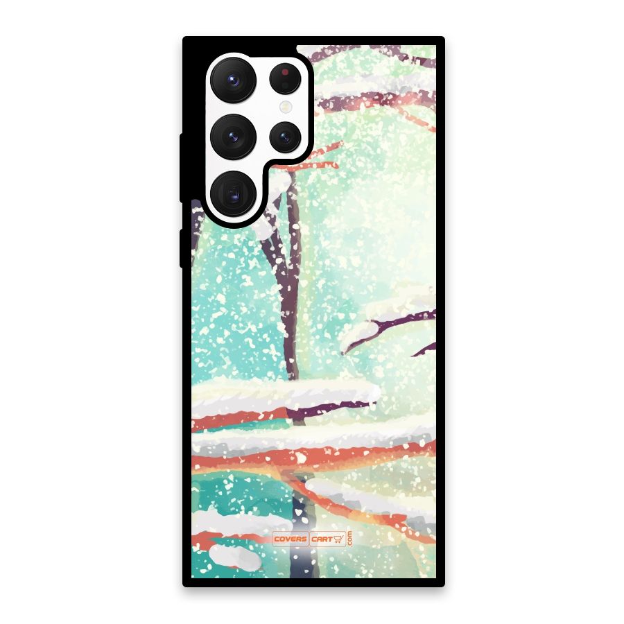 Winter Season Glass Back Case for Galaxy S22 Ultra 5G
