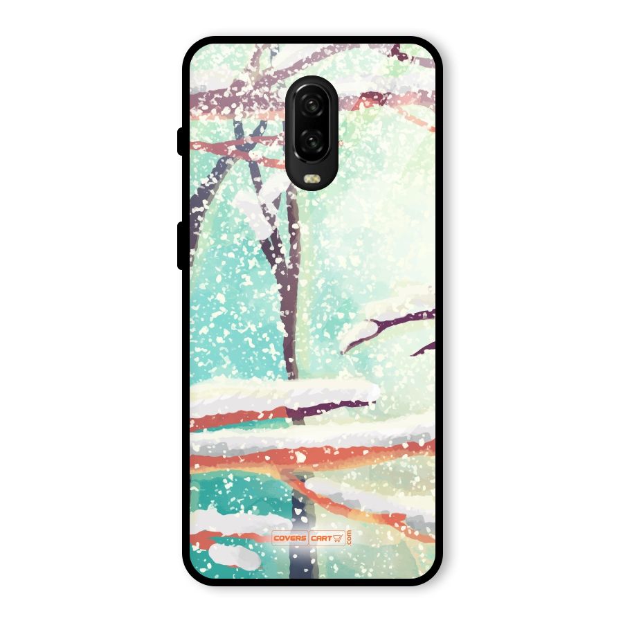 Winter Season Glass Back Case for OnePlus 6T
