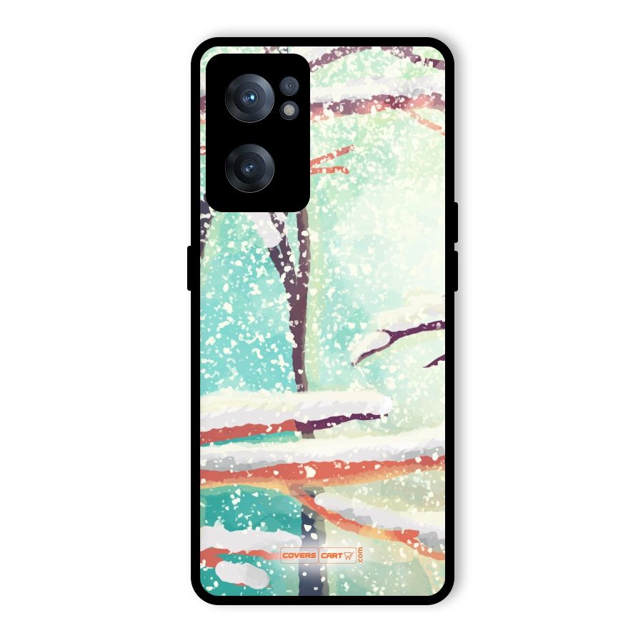 Winter Season Glass Back Case for OnePlus Nord CE 2 5G