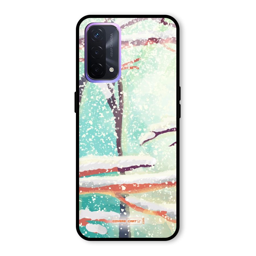 Winter Season Glass Back Case for Oppo A74 5G
