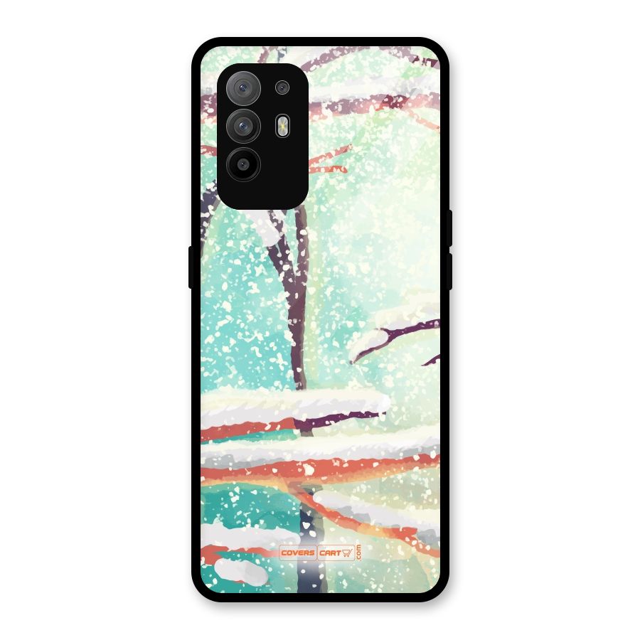 Winter Season Glass Back Case for Oppo F19 Pro Plus 5G
