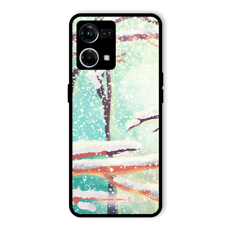 Winter Season Glass Back Case for Oppo F21s Pro 4G