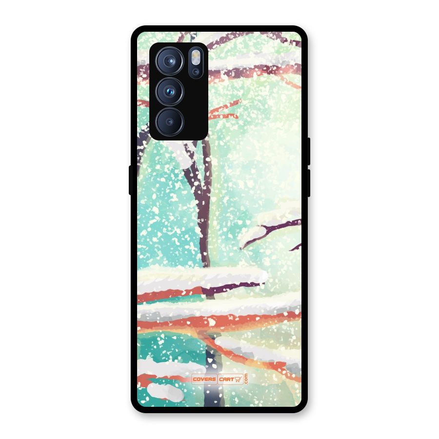 Winter Season Glass Back Case for Oppo Reno6 Pro 5G