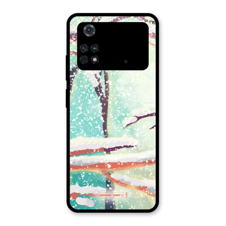 Winter Season Glass Back Case for Poco M4 Pro 4G