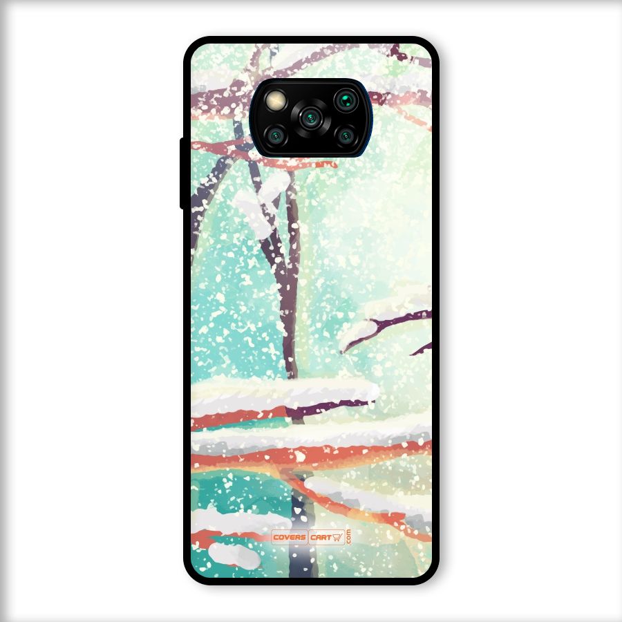 Winter Season Glass Back Case for Poco X3
