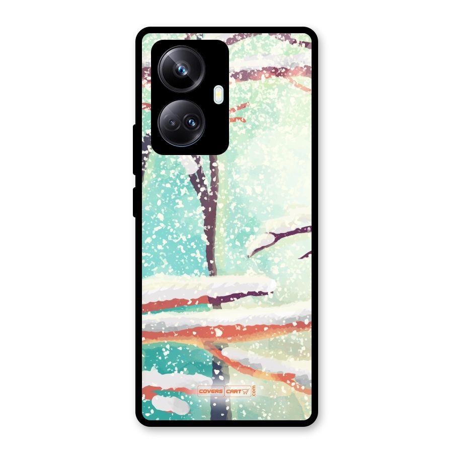 Winter Season Glass Back Case for Realme 10 Pro Plus