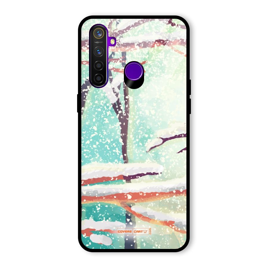 Winter Season Glass Back Case for Realme 5 Pro